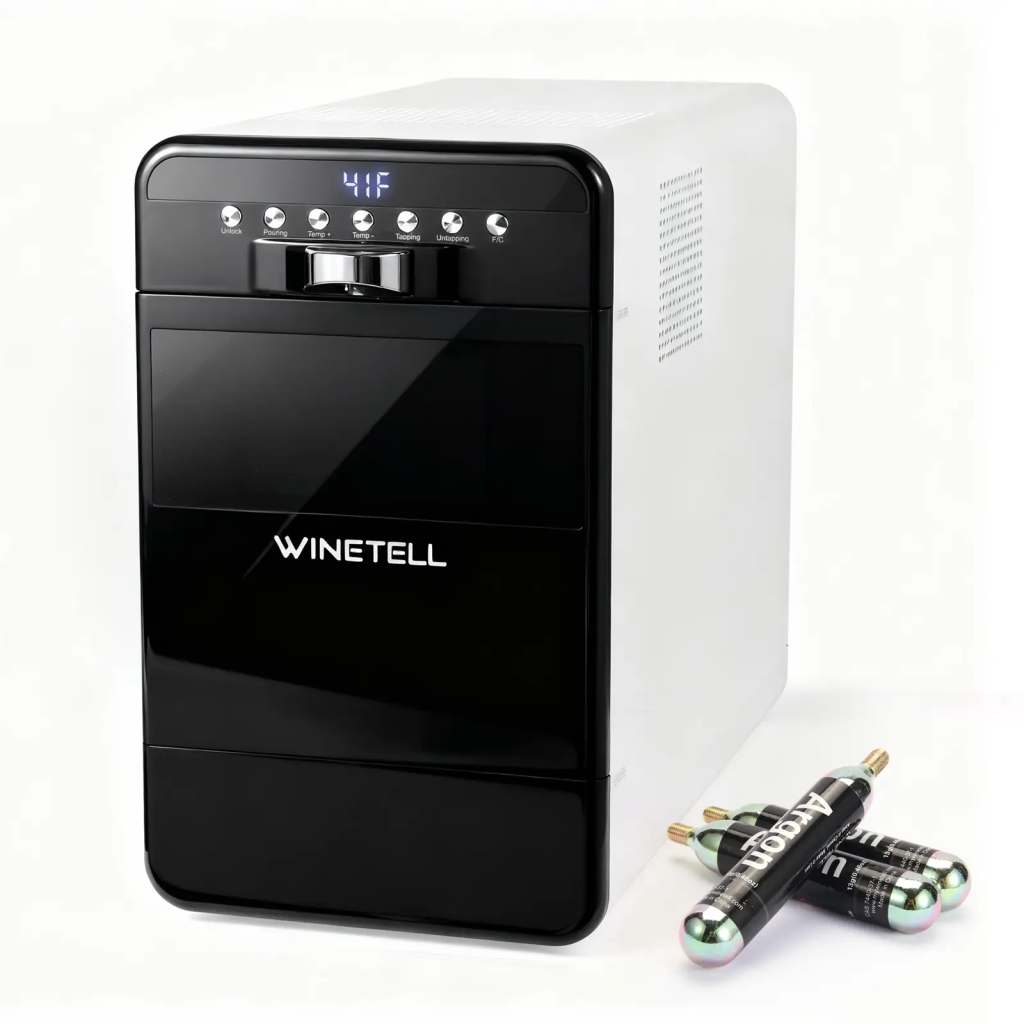 WINETELL 2nd Generation Wine Preservation System – Wine Preserver, Dispenser & Cooler for Home, Office, Hotel | Serve at Perfect Temperature Without Removing Corks | Ideal Wine Gift