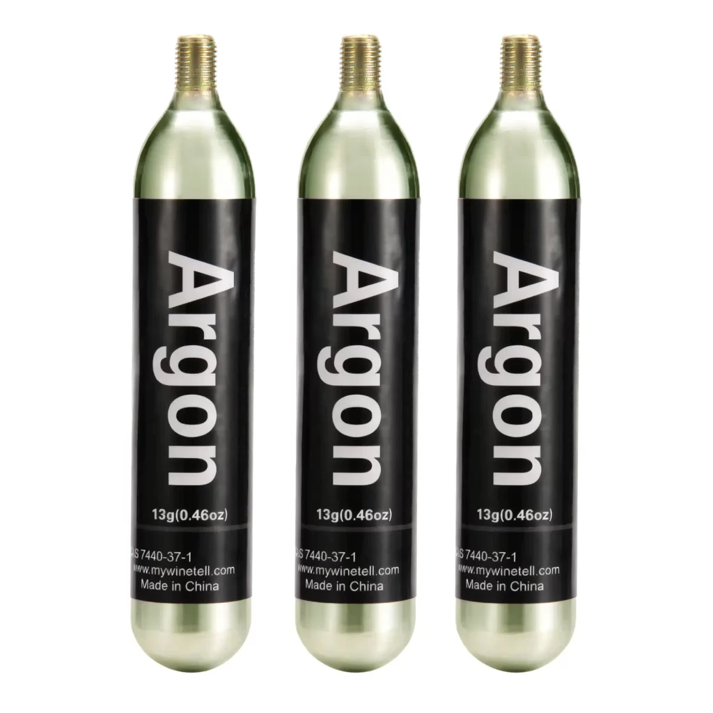 Argon Gas Capsules for WINETELL Wine Preservation System | Food-Grade Argon | Seal Tech Freshness Protection（3 Pack）